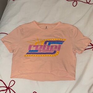 Rebel Athletic Crop Distressed T Shirt Size AS